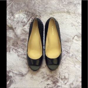 Calvin Klein Qammie Peep Toe Wedge